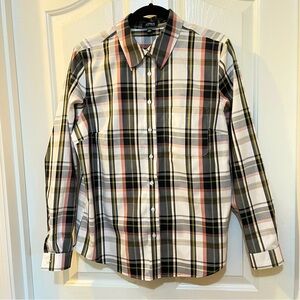 Jones New York No-Iron Plaid Button Down Shirt L